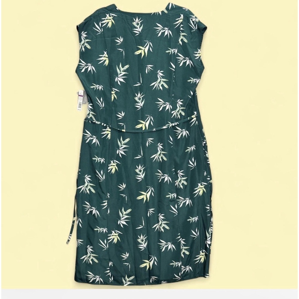 Limited P XL Tropical Palm Lead Dress Midi Boho Vacation Summer Coastal Resort - Picture 3 of 9